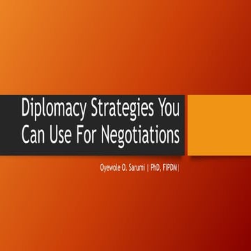Diplomacy strategies you can use for negotiations