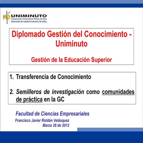 Diplomado Uniminuto - Gestión del Conocimiento (1)