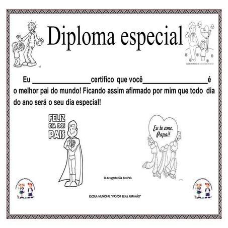 Diploma especial dia dos pais