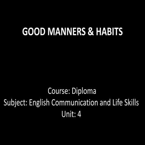 Diploma i ecls_u_4.1_good manners & habits
