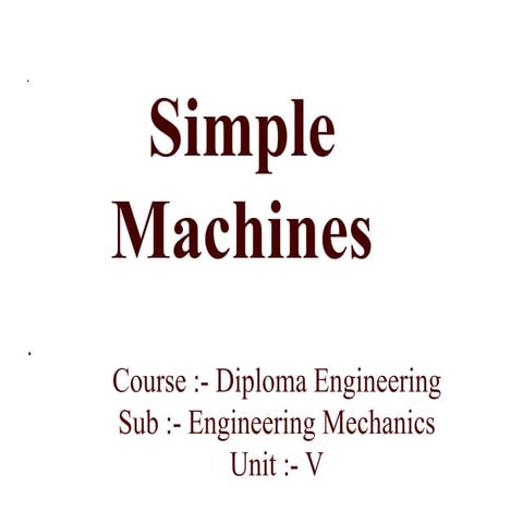 Diploma i em u   v simple machines