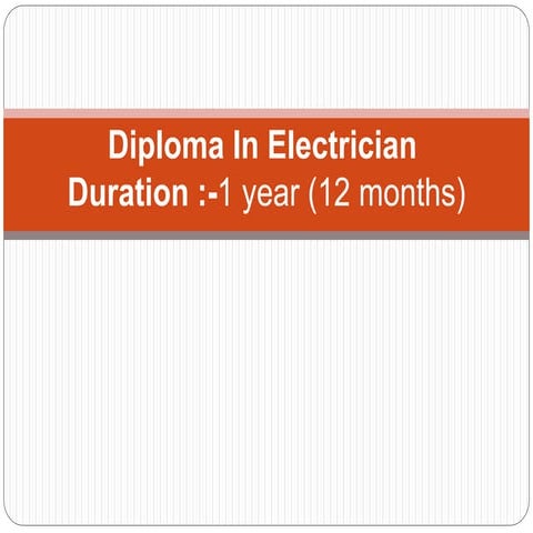 Diploma in electrician
