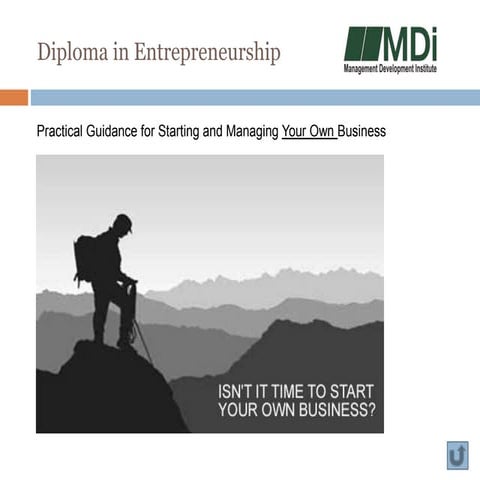 Diploma in entrepreneurship