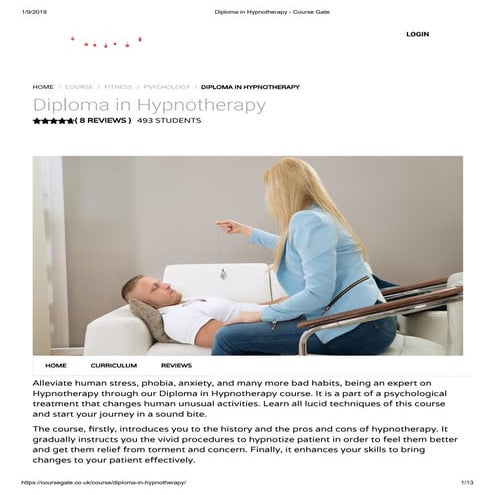 Diploma in Hypnotherapy - Course Gate