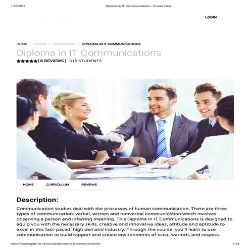 Diploma in IT Communications - Course Gate