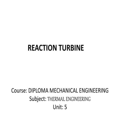 Diploma mechanical v thermal engineering u 5-reaction turbine