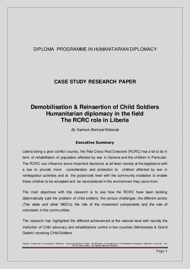 Child soldiers essay