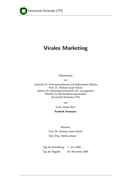 Virales Marketing - Diplomarbeit