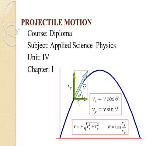 Diploma sem 2 applied science physics-unit 4-chap-1 projectile motion
