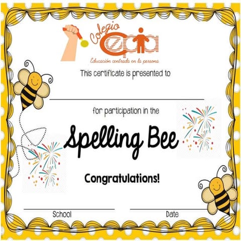 Diplomas para Spelling Bee, Verb Contest, Essay Contest y Concours Essay.pptx