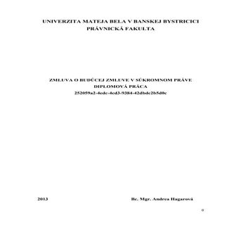 Diplomová práca - Zmluva o budúcej ...