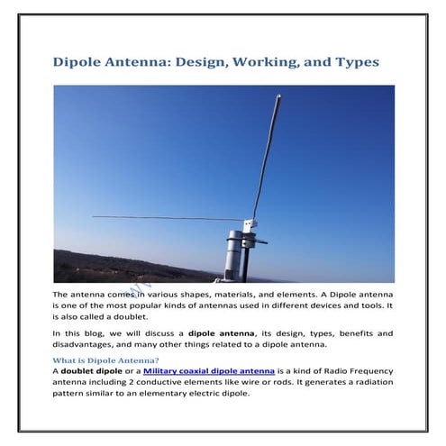 Dipole Antenna Design, Working, and Types.pdf