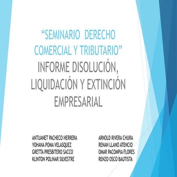 DISOLUCIÓN, LIQUIDACIÓN Y EXTINCIÓN EMPRESARIAL