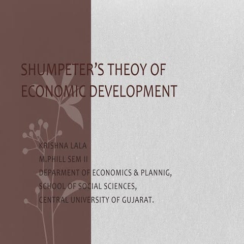 Schumpeter Theory of Economic Development