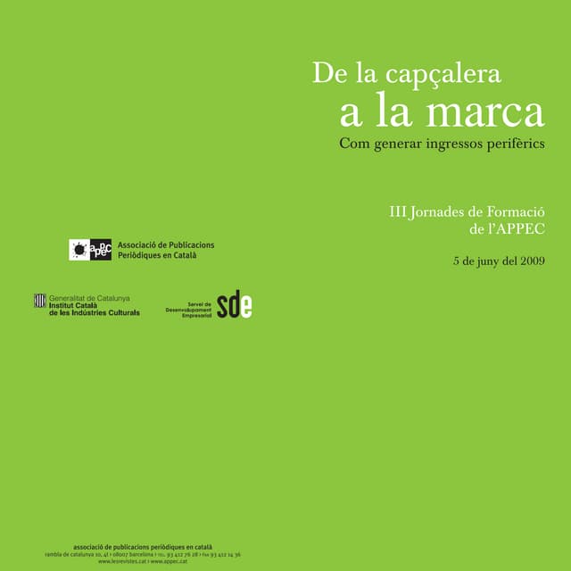 Diptic Jornada Formació Appec Juny2009