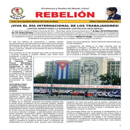 BOLETÍN REBELIÓN EDICIÓN EXTRAORDINARIA MAYO 2017