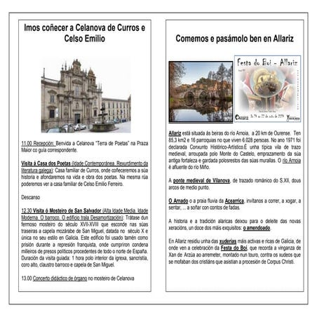 EXCURSIÓN CELANOVA - ALLARIZ - TERMAS 