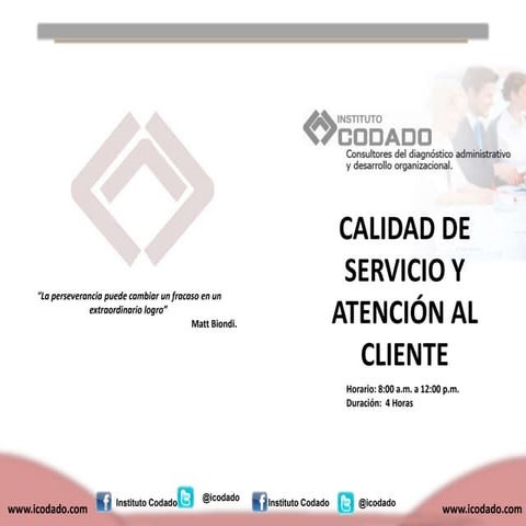 Diptico de calidad de servicio y atencion al cliente