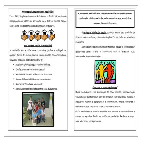 Diptico novo de mediación escolar