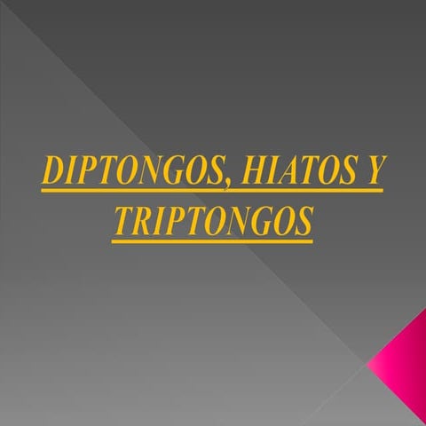 Diptongo, triptongo y hiato
