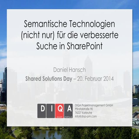 Semantische Technologien (nicht nur) für die verbesserte Suche in SharePoint