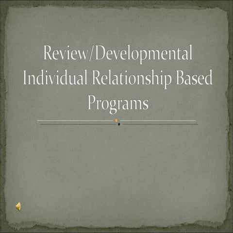 Dir & Individualized Programs