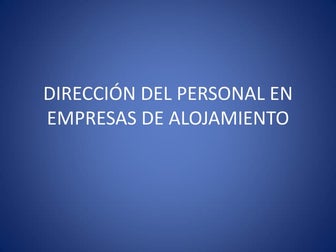 Dirección de personal en alojamiento