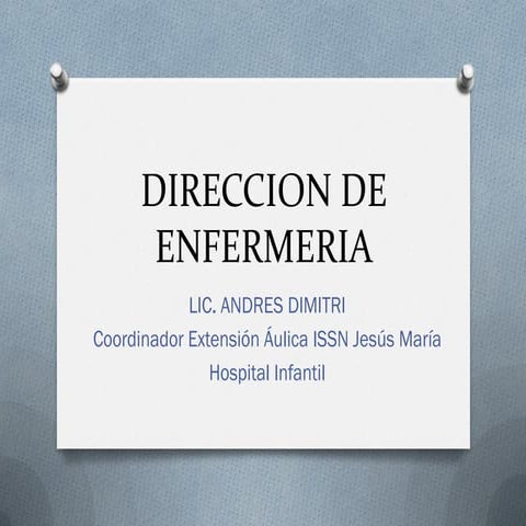 Direccion de enfermeria charla dimitri