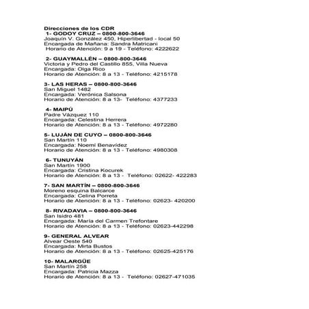 Direcciones registro civil