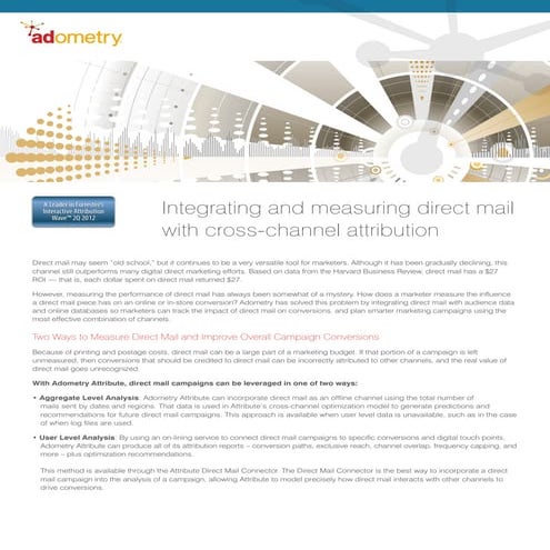 Direct Mail Marketing Attribution