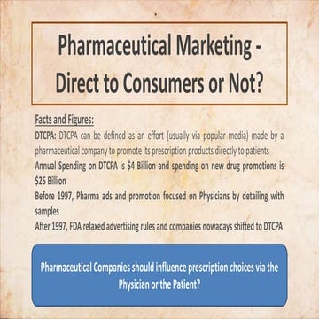 Direct to consumer pharmaceutical advertising