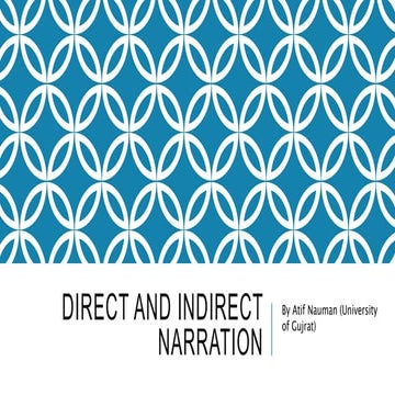 Direct and indirect Narration