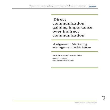 Changing behaviour of marketing communications