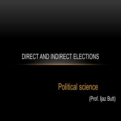 Direct and indirect elections 