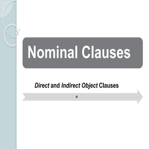 Direct and indirect object clauses 