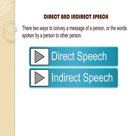 Direct and indirect speech