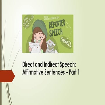 Direct and Indirect Speech.pptx When we use direct speech in writing ...