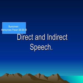 Direct and indirect speech (1)