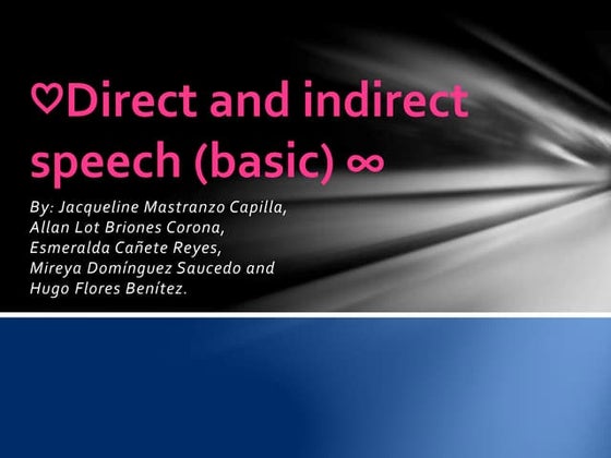 Reported speech | PPT