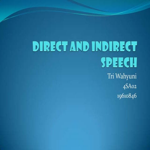 Direct And Indirect Speech