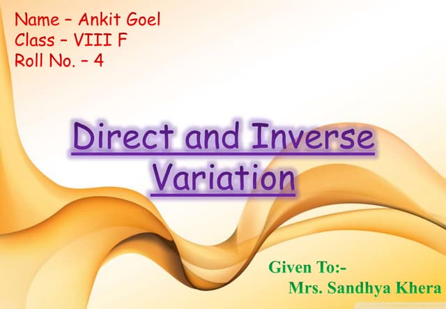 Direct and inverse proportion