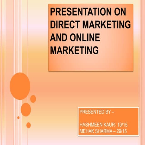 Direct and online marketing