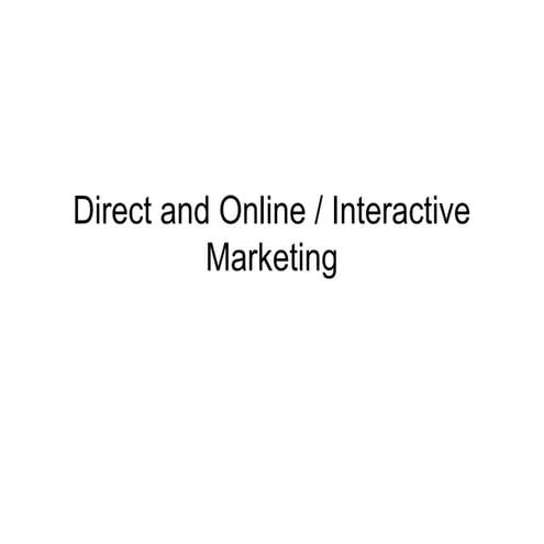Direct and online marketing 2015