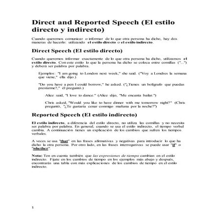 Direct and reported speech