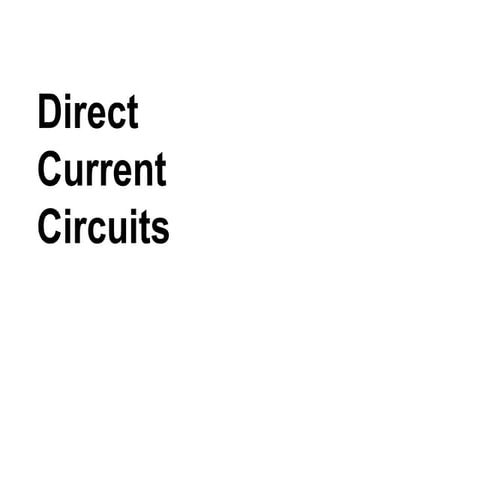 Direct current circuits