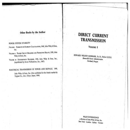 Direct current transmission   kimbark