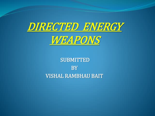 PPT on Directed Energy Weapons