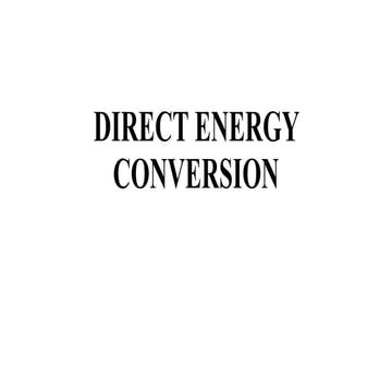Direct energy conversion v