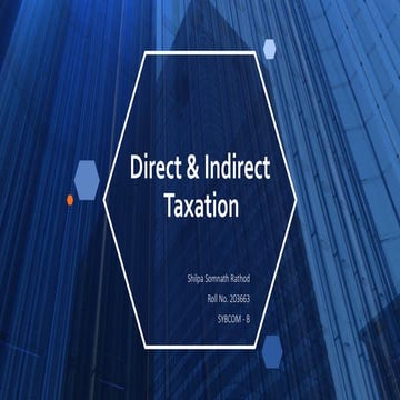 Direct and Indirect Taxation