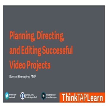 Planning, Directing, and Editing Successful Video Projects (part 2)
